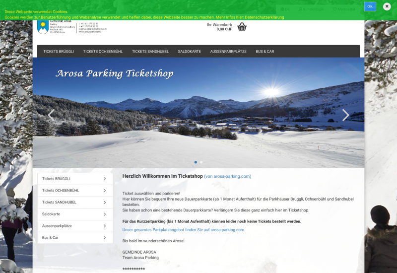 Arosa Parking Ticketshop