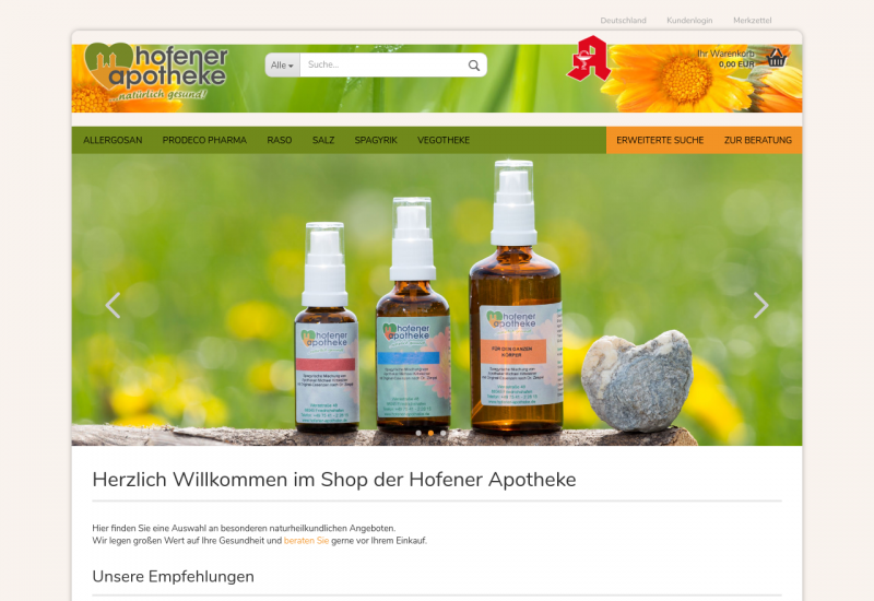 Hofener Apotheke - Shop