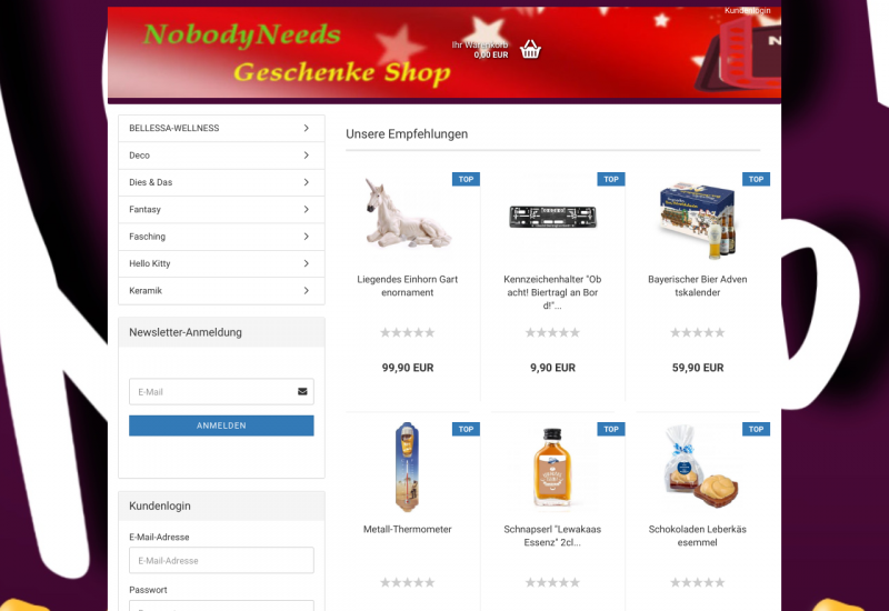 NobodyNeeds Geschenke Shop