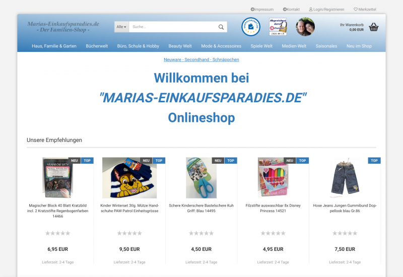 MARIAS-EINKAUFSPARADIES.DE Onlineshop